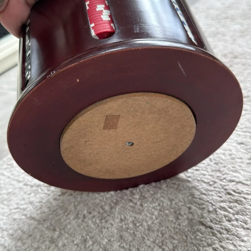 Vintage Rotating Wooden Poker Chip Carousel